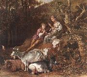 POTTER, Paulus, Landscape with Shepherdess Shepherd Playing Flute (detail) ad